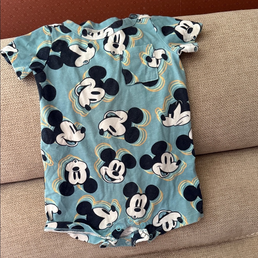 Disney Teal Mickey Mouse Baby Outfit